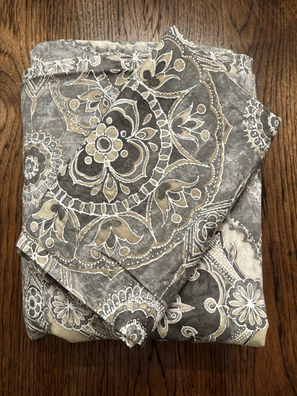 Pottery Barn Organic Cotton California King Duvet Cover + Sham Medallion Floral